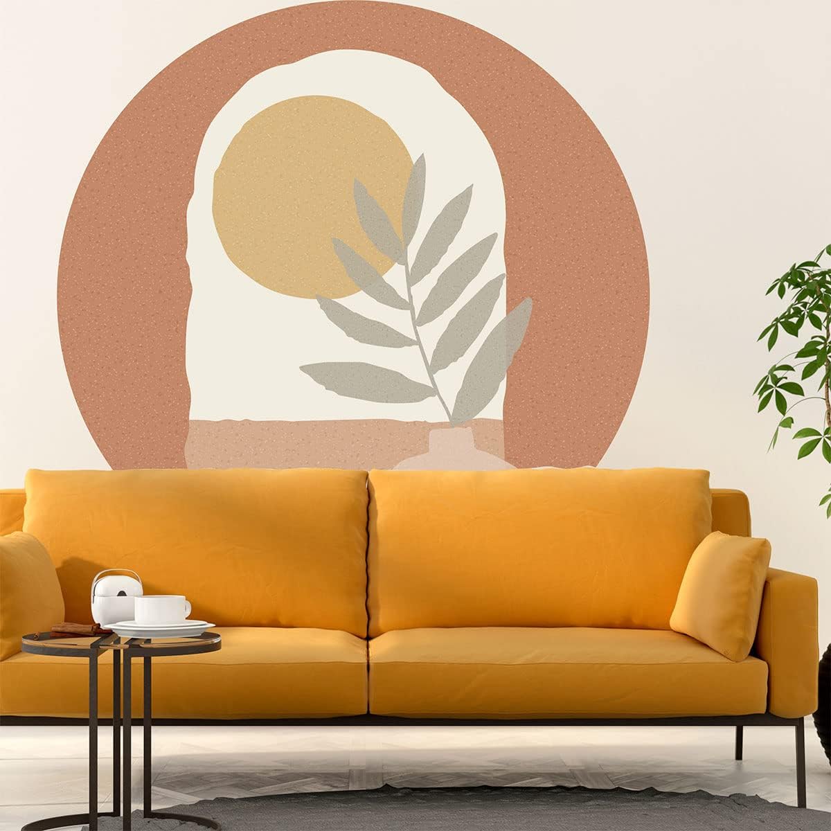 Ambiance Sticker Giornata Di Sole Astratta – Papel pintado no tejido, diseño de frescos, tamaño gigante, 35.4 x 35.4 in