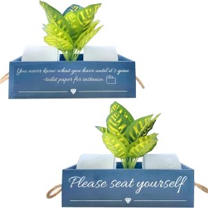 Pret & Lively Caja de casa de campo, con texto en inglés “Please Seat Yourself, baño, cesta de almacenamiento, soporte para papel higiénico, regalo Pret & Lively Caja de casa de campo, con texto en inglés “Please Seat Yourself, baño, cesta de almacenamiento, soporte para papel higiénico, regalo
