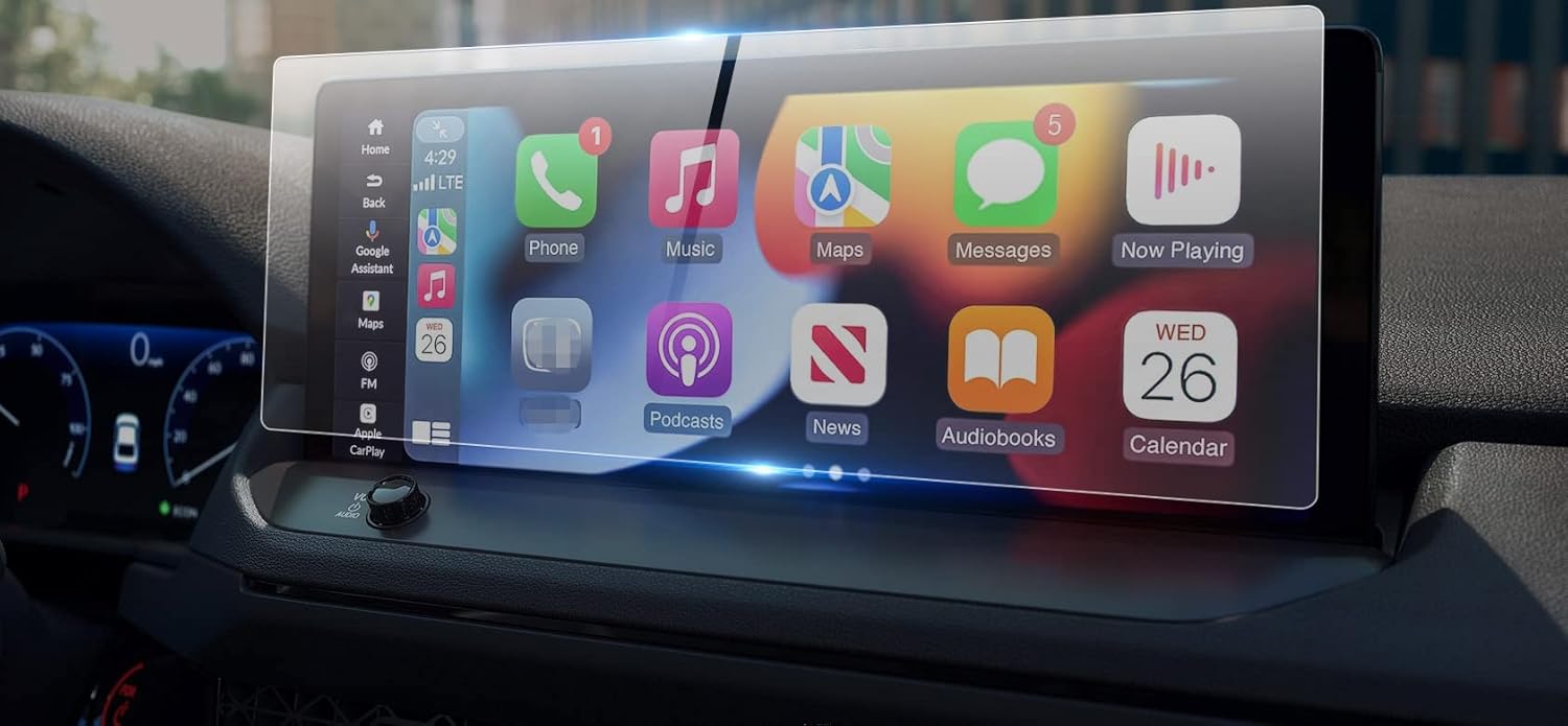 Protector de pantalla compatible con Honda Accord 2023, pantalla táctil de 12.3 pulgadas, antiarañazos, fácil instalación, sin burbujas, vidrio