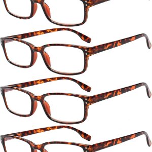 Anteojos de lectura – Paquete de 4 unidades, bisagras de resorte, cómodos para leer, incluye anteojos de sol para leer Anteojos de lectura – Paquete de 4 unidades, bisagras de resorte, cómodos para leer, incluye anteojos de sol para leer