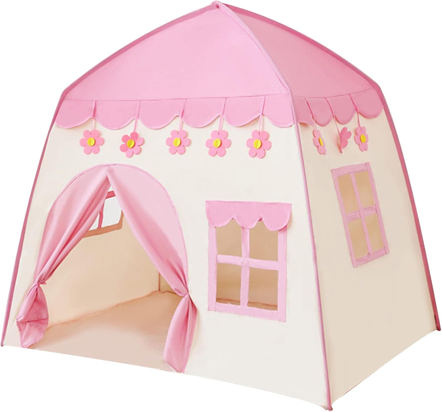 Tienda de campaña de princesa de 51.18 x 39.37 x 51.18 pulgadas, tipi para niños, castillo de princesa, tipi, gran casa de juegos de hadas para