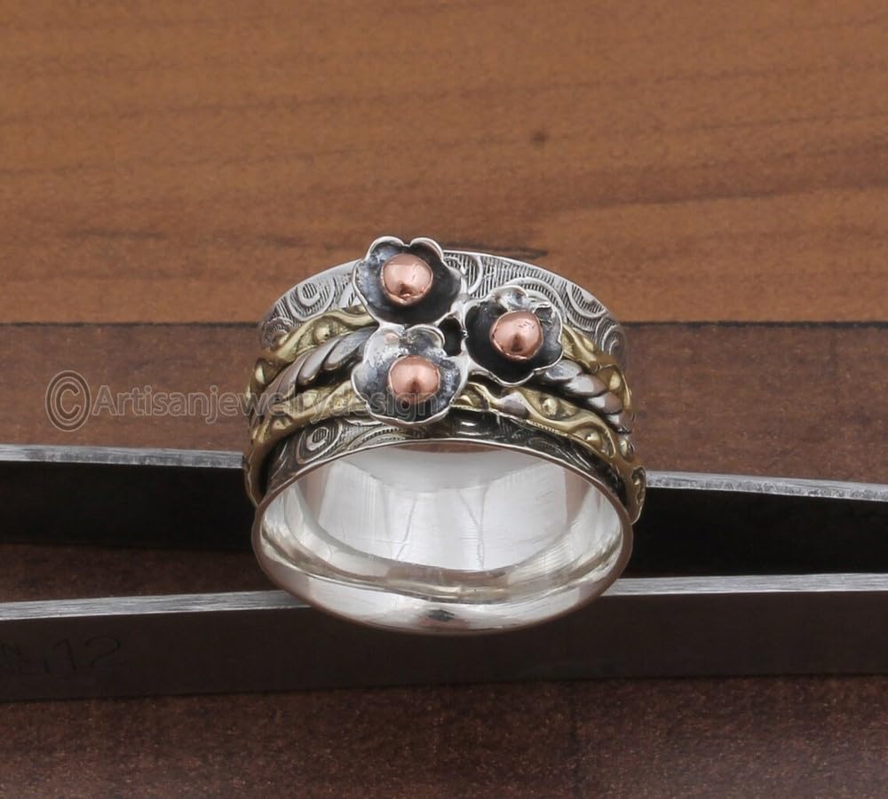 Spinner Silver Ring, 925 Silver Ring, Handmade Silver Ring, Family Band Ring, Worry Silver Ring, Antique Silver Ring, Spinning Silver Rings, Gift