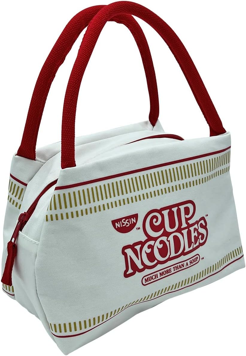Nissin Cup Noodles Cup Noodles – Lonchera aislada, color blanco, Blanco, Cup Noodles Bolsa de almuerzo aislada