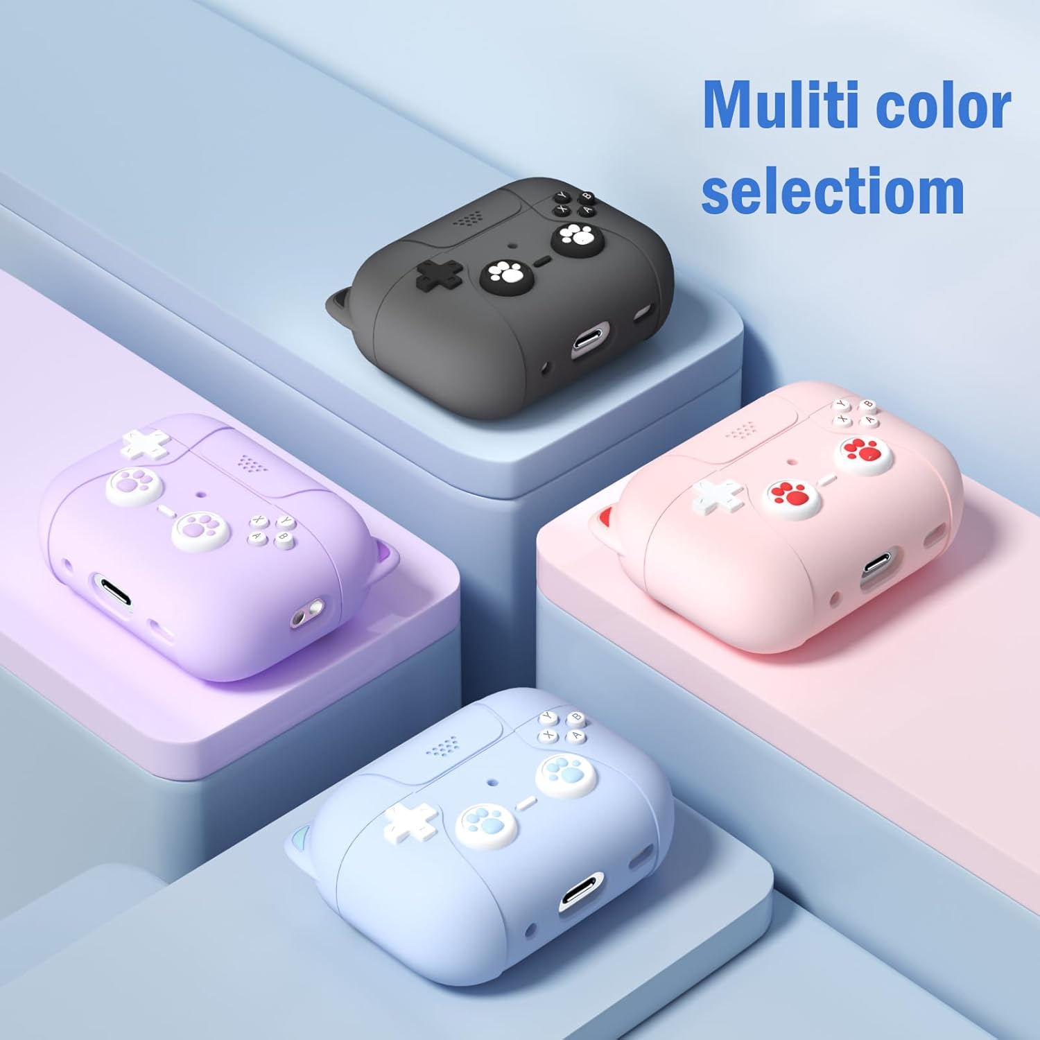 Tixjmcn Funda para AirPods Pro, bonita funda de silicona suave de silicona para Apple AirPod Pro 21 Funda de carga, color negro