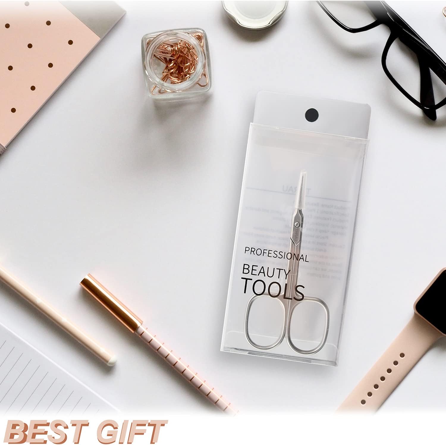 Tijeras de cutícula extrafinas para mujeres y hombres, acero inoxidable profesional con punta puntiaguda precisa, cuchillas de aseo, manicura,