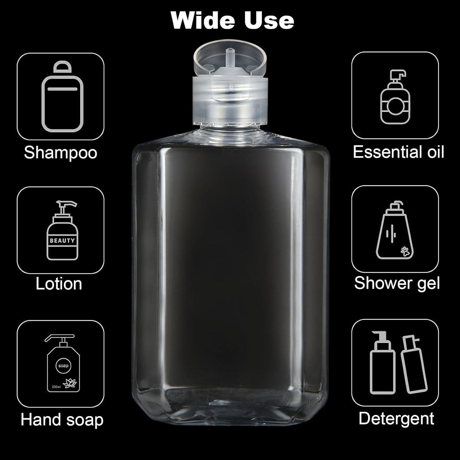 APACALI Paquete de 30 botellas de plástico de 4 onzas para artículos de tocador, recipientes vacíos transparentes recargables de viaje de 4.1 fl oz