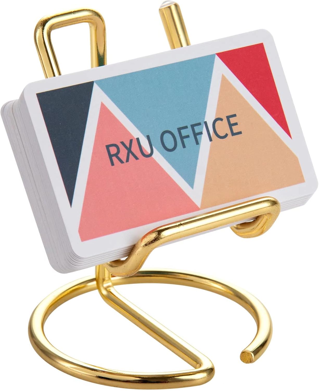 Tarjetero para escritorio, bonito soporte de metal dorado para tarjetas de visita para hombres y mujeres, 1 paquete