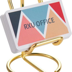 Tarjetero para escritorio, bonito soporte de metal dorado para tarjetas de visita para hombres y mujeres, 1 paquete Tarjetero para escritorio, bonito soporte de metal dorado para tarjetas de visita para hombres y mujeres, 1 paquete