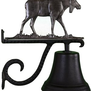 Montague Metal Products Campana fundida con alce de hierro sueco, negro Montague Metal Products Campana fundida con alce de hierro sueco, negro