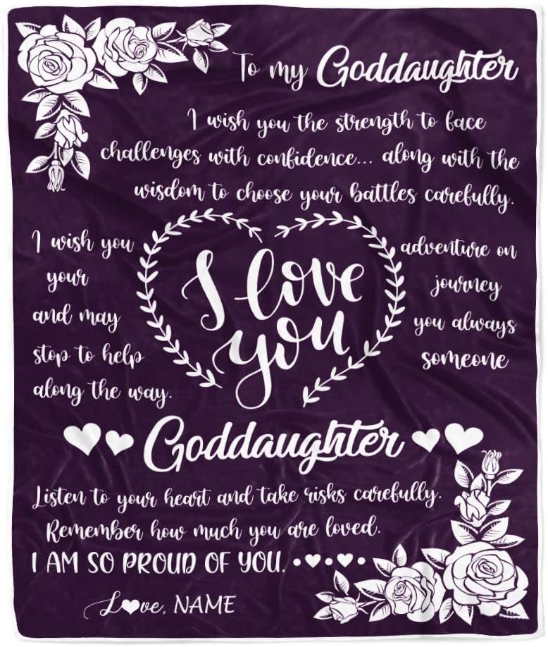 Manta personalizada con texto en inglés To My Goddaughter from Godmother I Wish You The Strength, 1208