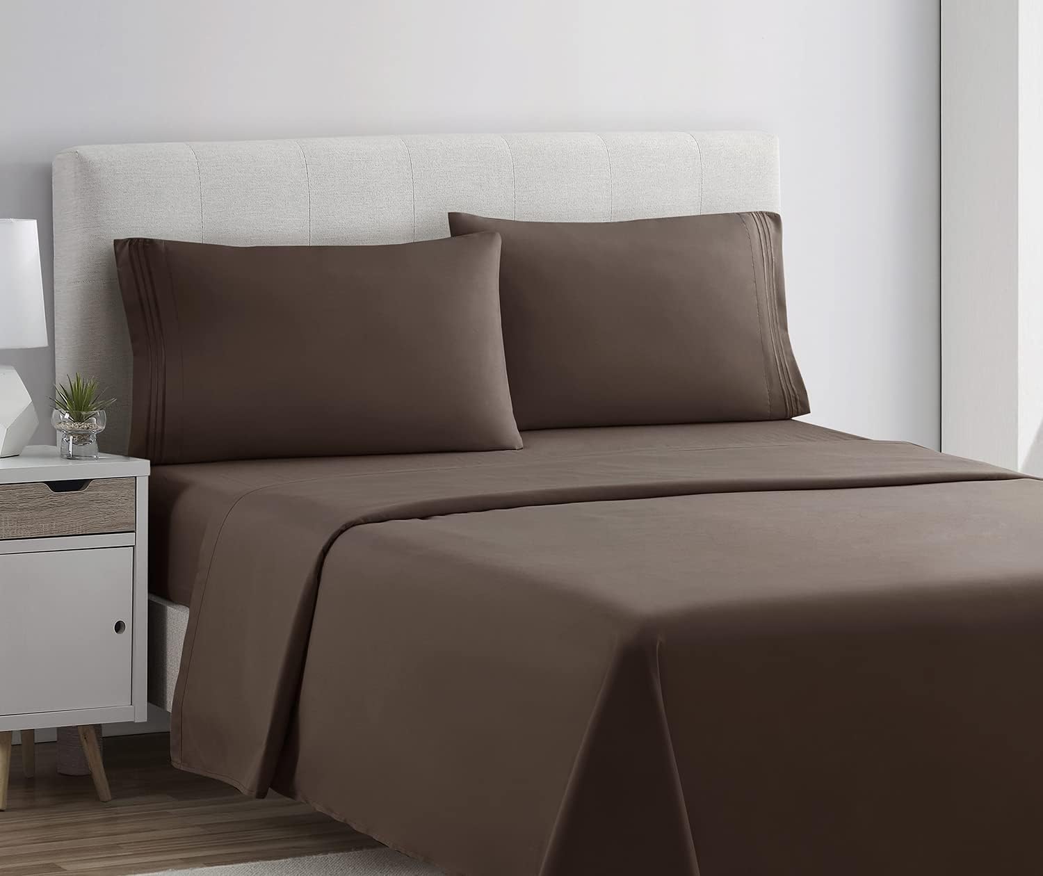 Clara Clark – Juego de sábanas de la serie 1800 Premier, 4 piezas, juego de cama, sábanas con mucha caída, resiste arrugas, la decoloración y las