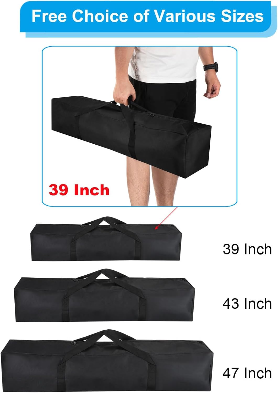 PATIKIL Bolsa de repuesto para silla de campamento de 47 pulgadas, paquete de 2 bolsas de transporte plegables de nailon, bolsa grande con