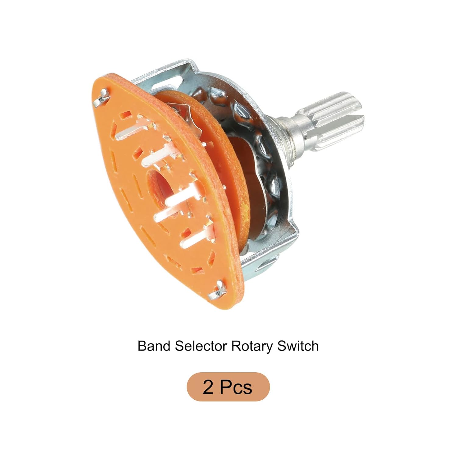 Interruptor giratorio selector de banda 1P4T 1 polo 4 posiciones, 1 cubierta para radio, TV, unidad de control de máquina industrial – 2 piezas