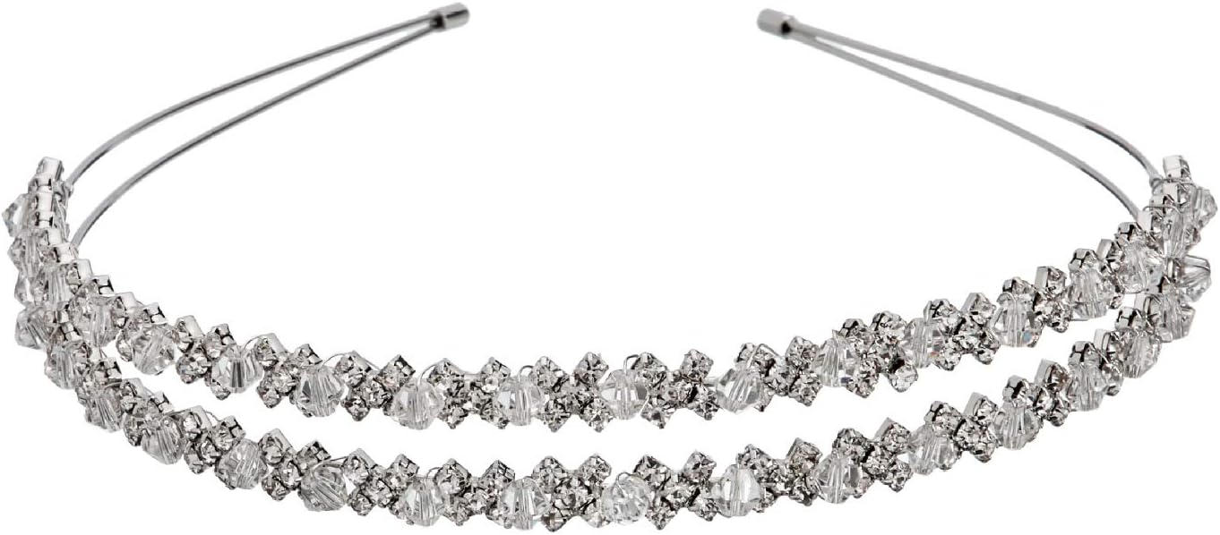 Diadema de diamantes de imitación de boda, corona de tiara de cristal para novia, damas de honor, banda para el cabello, diseño simple, accesorios