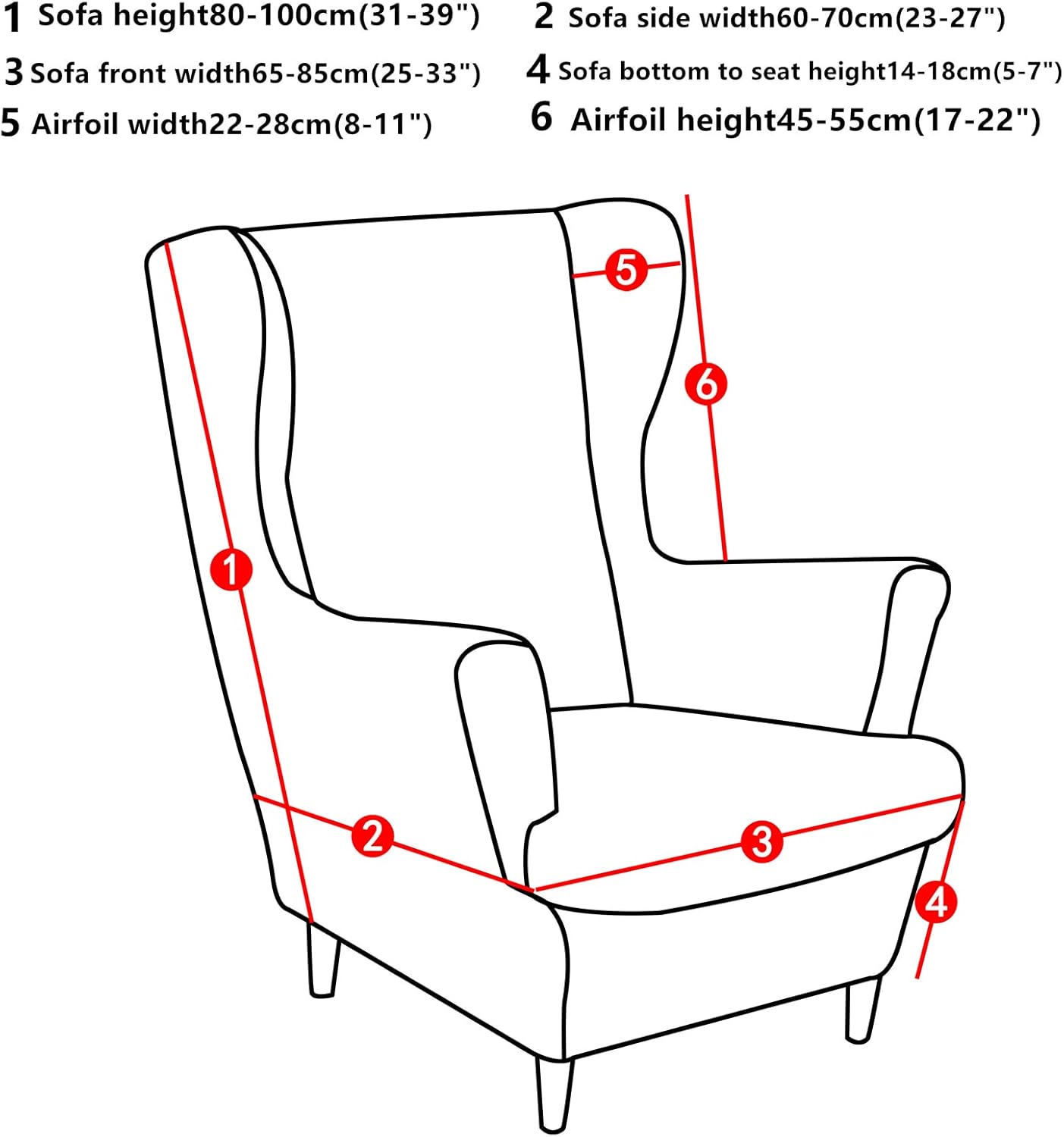 MIFXIN Wingback – Funda elástica para silla, 2 piezas, con respaldo de ala y funda de cojín, suave, lavable, protector de muebles para sala de estar