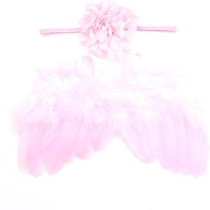 Nishine Juego de alas de ángel de plumas mullidas para recién nacido, con diadema para bebé, cosplay, niñas, fotografía Nishine Juego de alas de ángel de plumas mullidas para recién nacido, con diadema para bebé, cosplay, niñas, fotografía