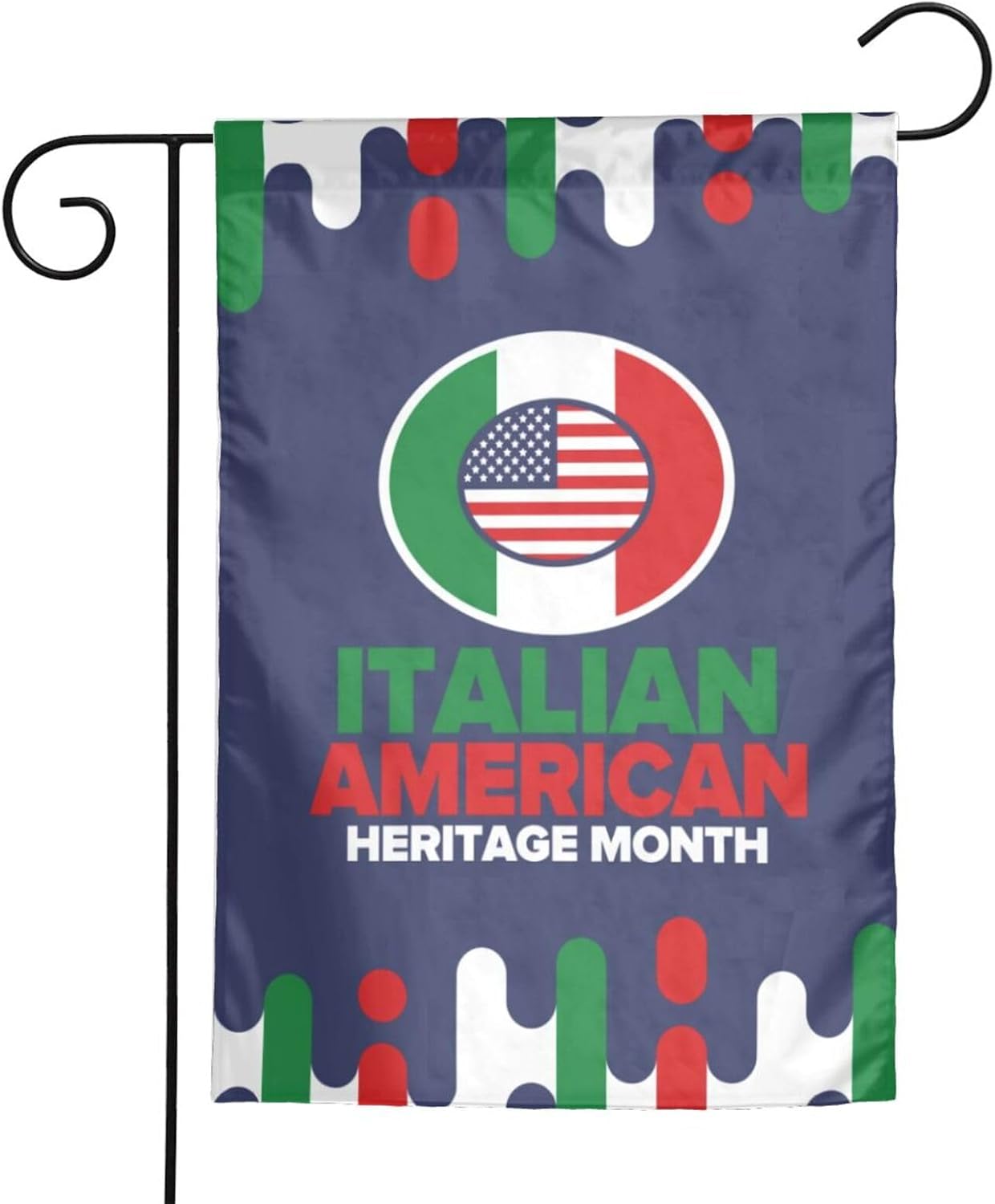 Banderas del mes del patrimonio italiano americano, bandera de jardín de doble cara para decoración al aire libre para casa, boda, vacaciones, 12 x