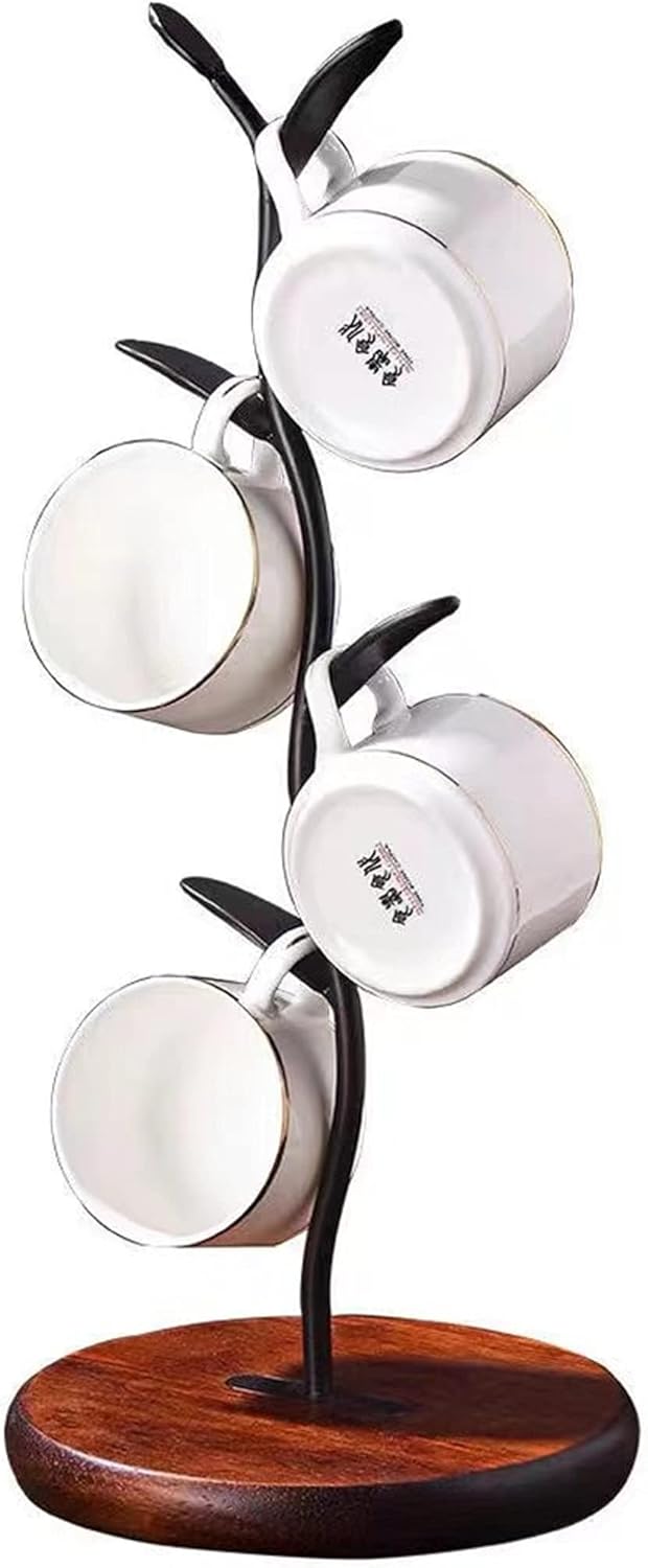 Estante para tazas, sobremesa, estante para tazas de café y estante de almacenamiento de tazas de té, accesorios de barra de café y estante de