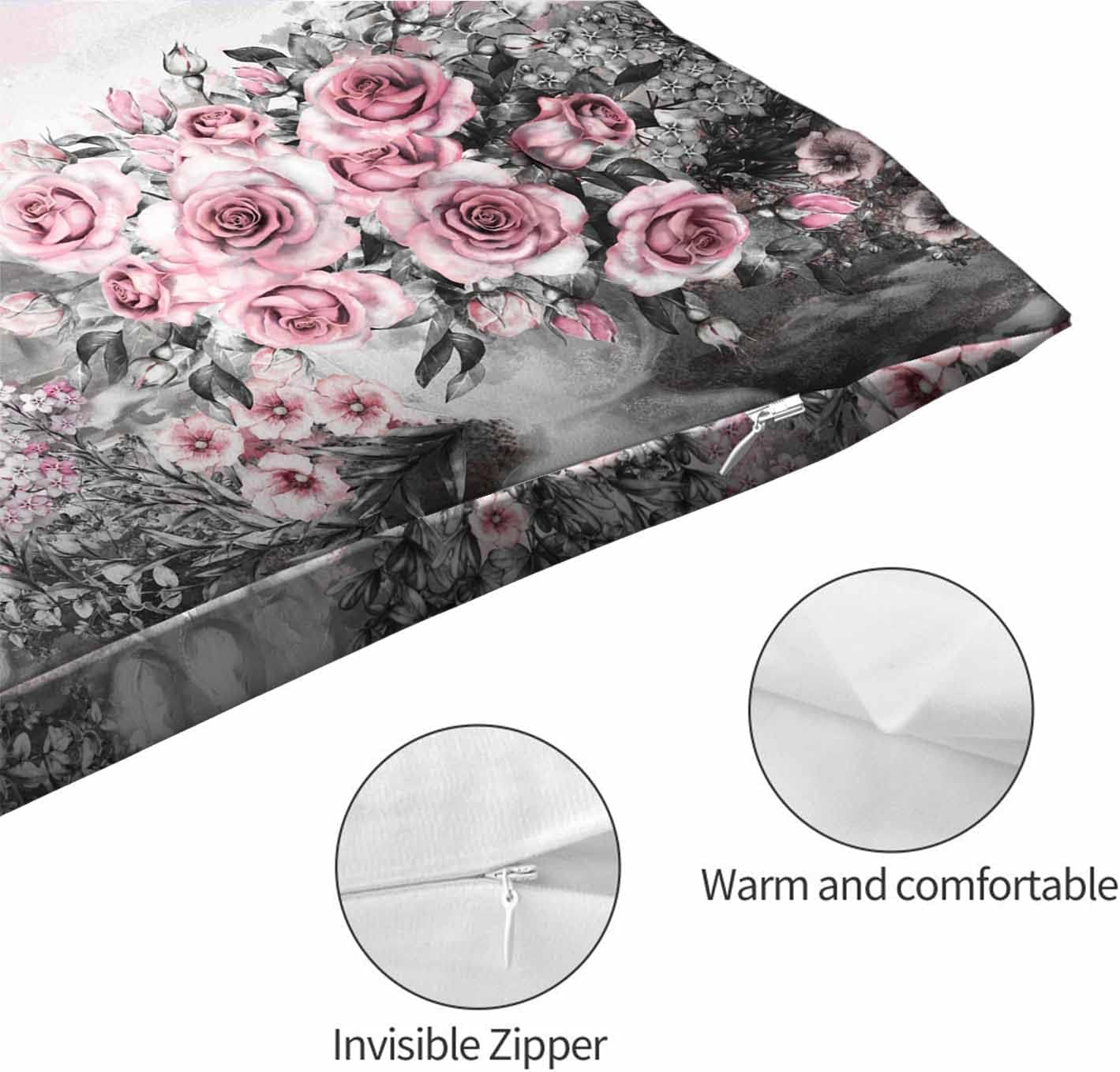 Funda de almohada de la Torre Eiffel con acuarela rosa rosa, funda de cojín de 20 x 30 pulgadas para el hogar, sofá, dormitorio, sala de estar, para