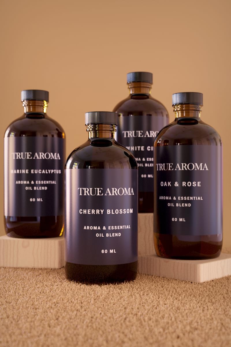 TRUE AROMA Aceite esencial de sándalo, aceites esenciales de sándalo para difusores de aroma, cedro, cardamomo, violeta, papiro, cuero, ámbar, iris,