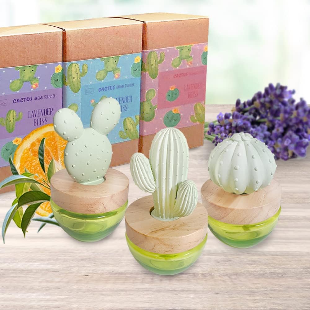 ES PAZION Difusor de aceite de cactus, difusor de aroma de yeso Saguaro para fragancia, hogar, sala de estar, baño, oficina, decoración de Navidad,