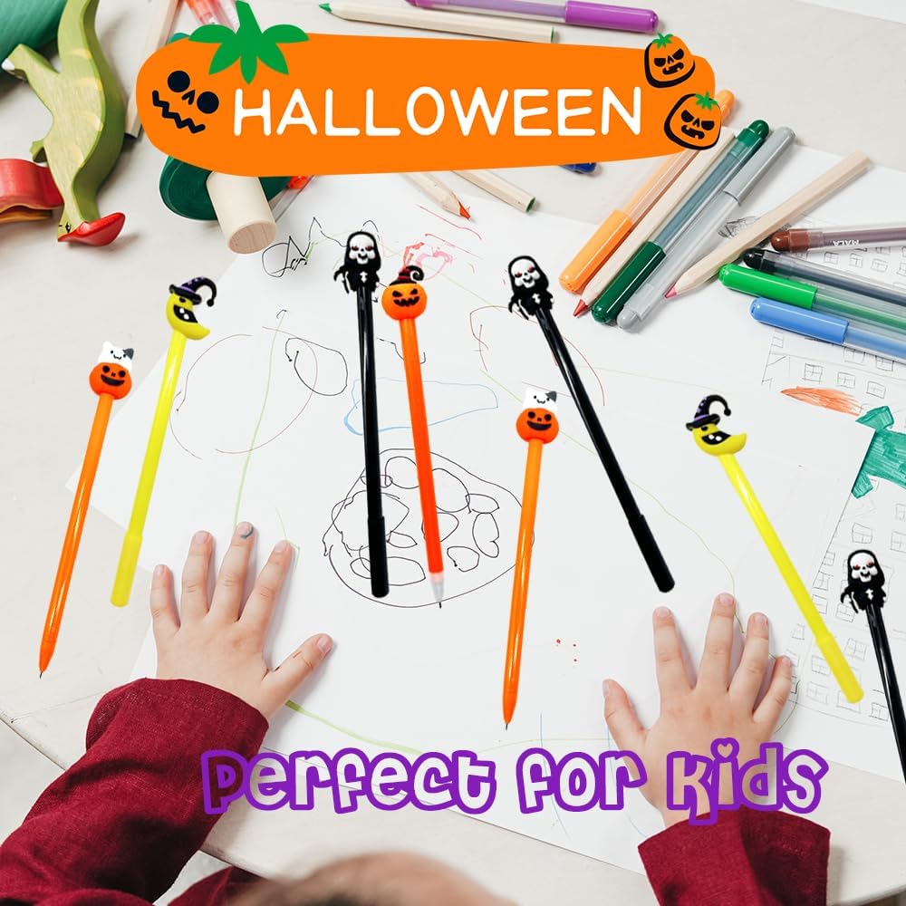 30 bolígrafos de Halloween a granel, bolígrafo de tinta de Halloween, calabaza, fantasma, murciélago, bolígrafos para suministros de fiesta,