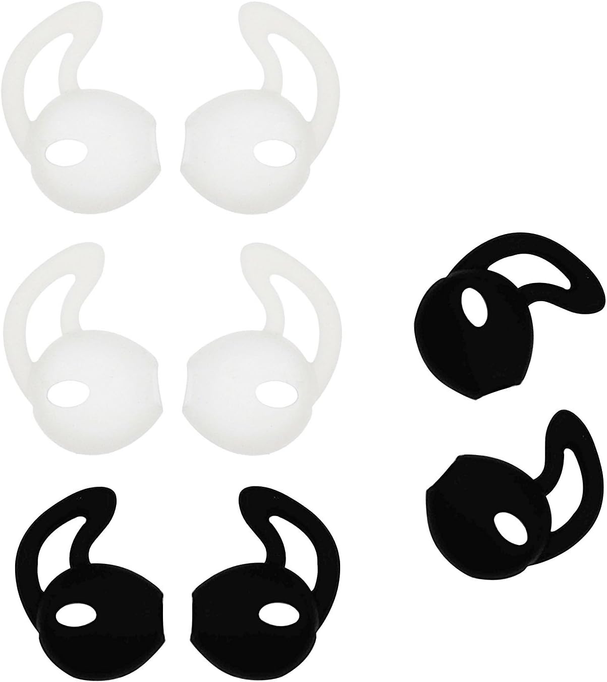 ALXCD Gel para auriculares de iPhone, 4 pares de almohadillas antideslizantes de silicona suave de repuesto para auriculares de iPhone 7 SE 6s