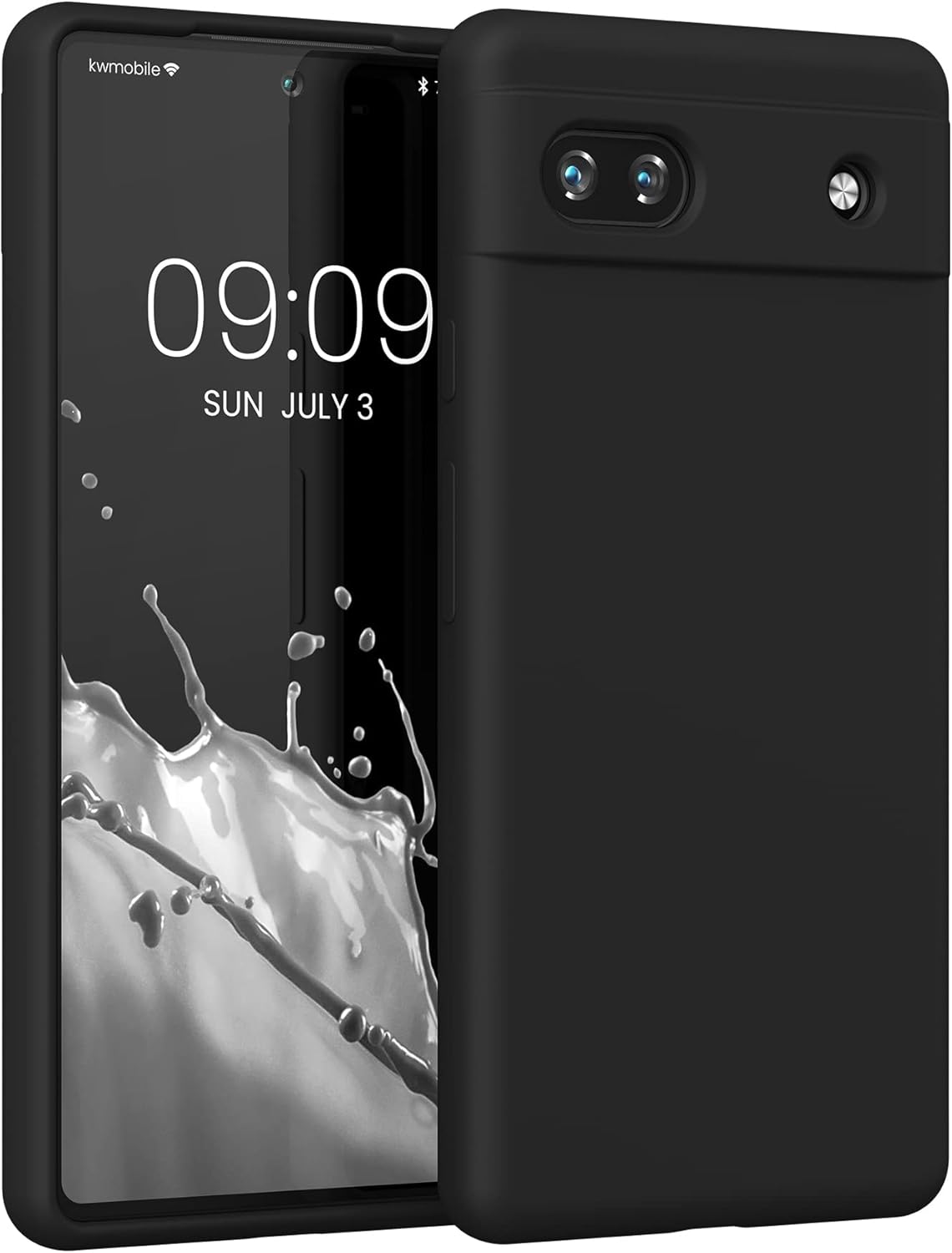 kwmobile Funda compatible con Google Pixel 6a – Funda de silicona TPU con acabado suave – Negro mate