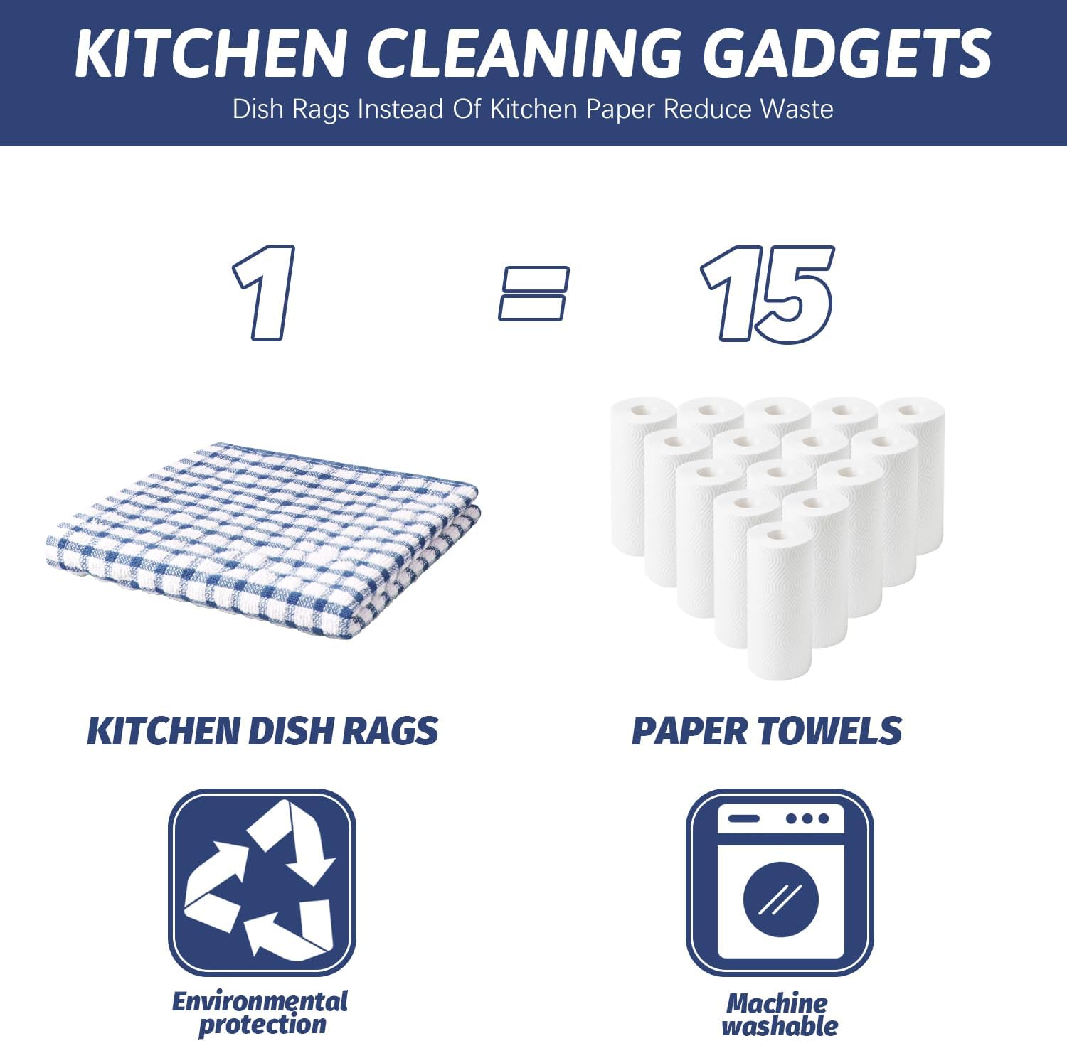 Nialnant Paquete de 8 paños de cocina para lavar platos, trapos de cocina súper suaves y absorbentes, paños de limpieza de rizo, 11 x 11 pulgadas