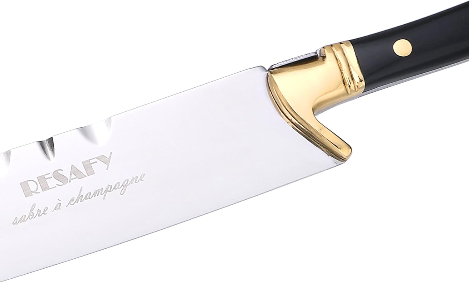 Resafy Abridor de vino espumoso con espada de champán, abridor de champán con estuche de regalo de madera