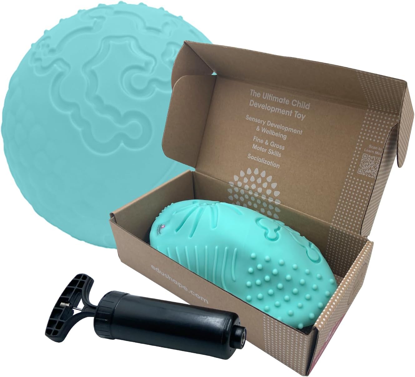 Edushape Texture-iffic Sensory Ball for Baby – 7″ Baby Ball That Helps Enhance Gross Motor Skills for Kids – Toddler Ball with 8 Sections of