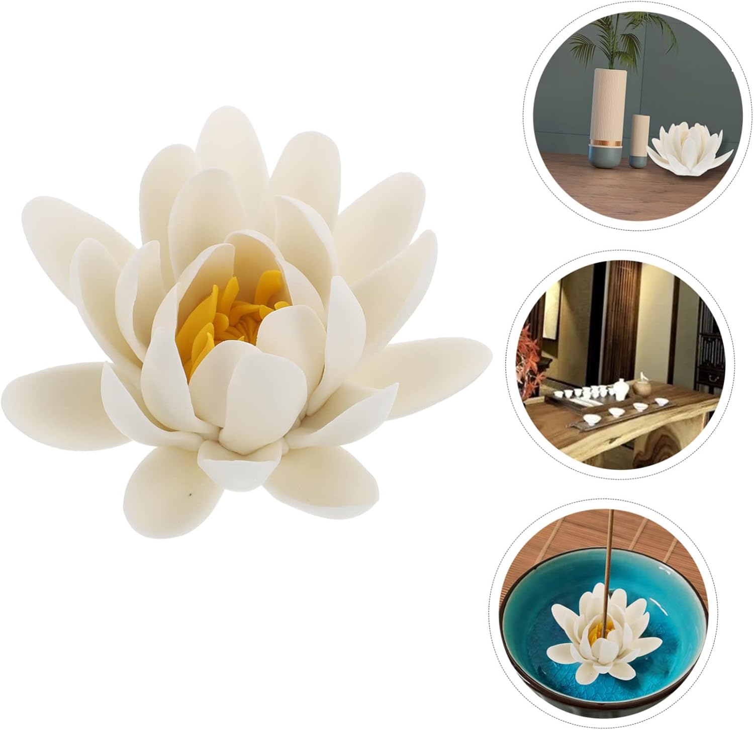 1pc Lotus – Placa de incienso decorativa para incienso, cono de porcelana, plato de incienso de cerámica, cerámica, cerámica, soporte de incienso de