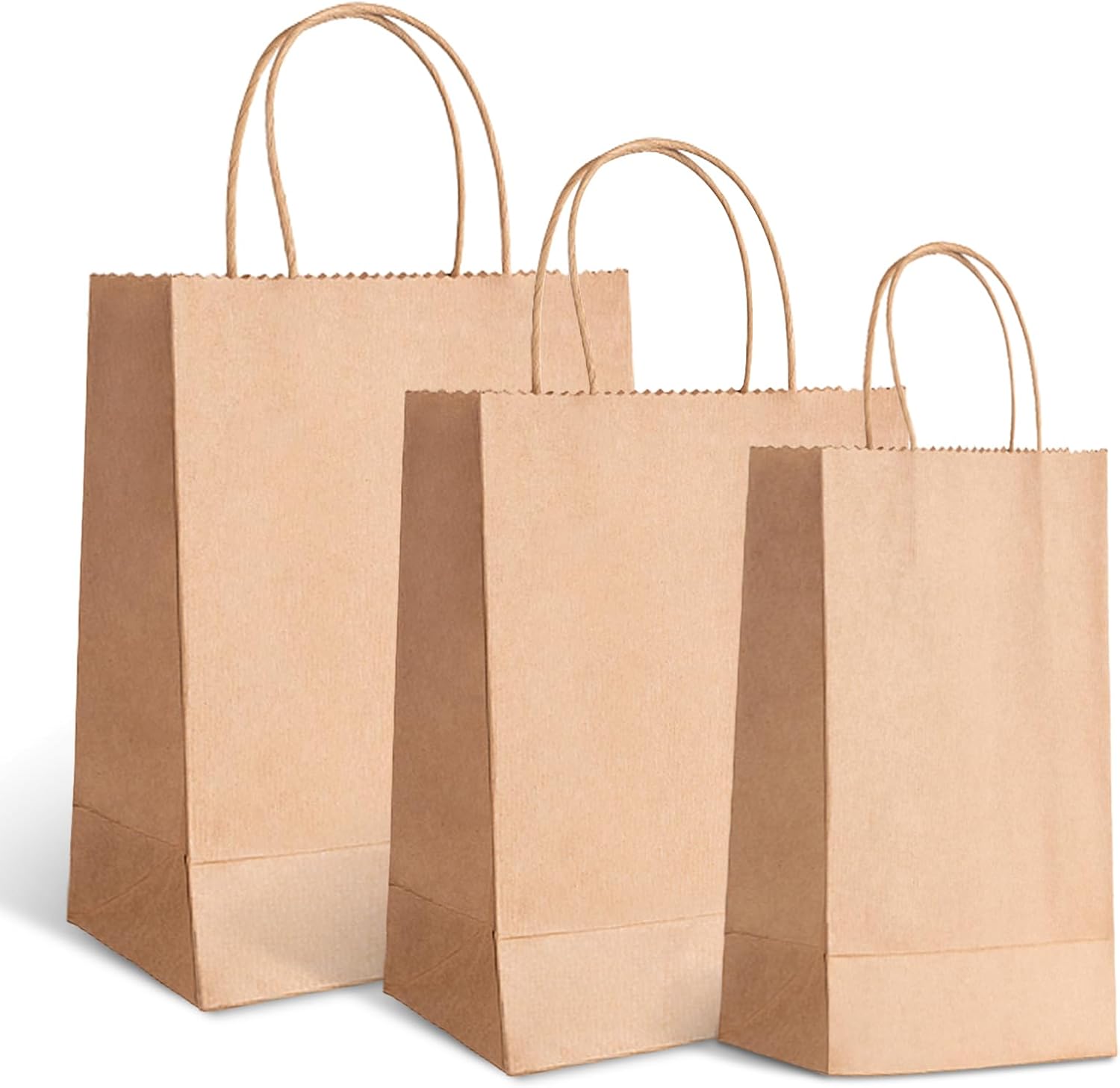 TOWRAP Bolsas de papel marrón con asas, 90 unidades, bolsas de regalo de varios tamaños, bolsas de fiesta, bolsas de compras, bolsas al por menor,