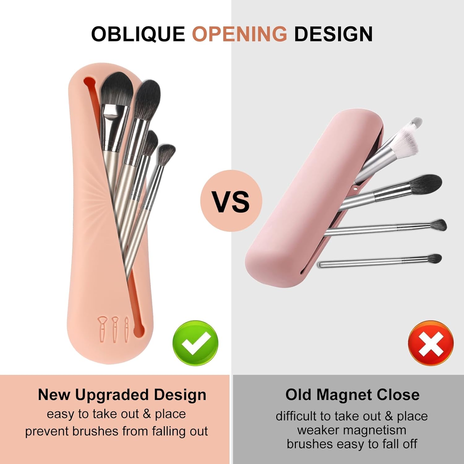 Soporte de silicona para brochas de maquillaje de viaje, soporte para brochas de maquillaje de moda para viajes, bolsa organizadora de brochas de
