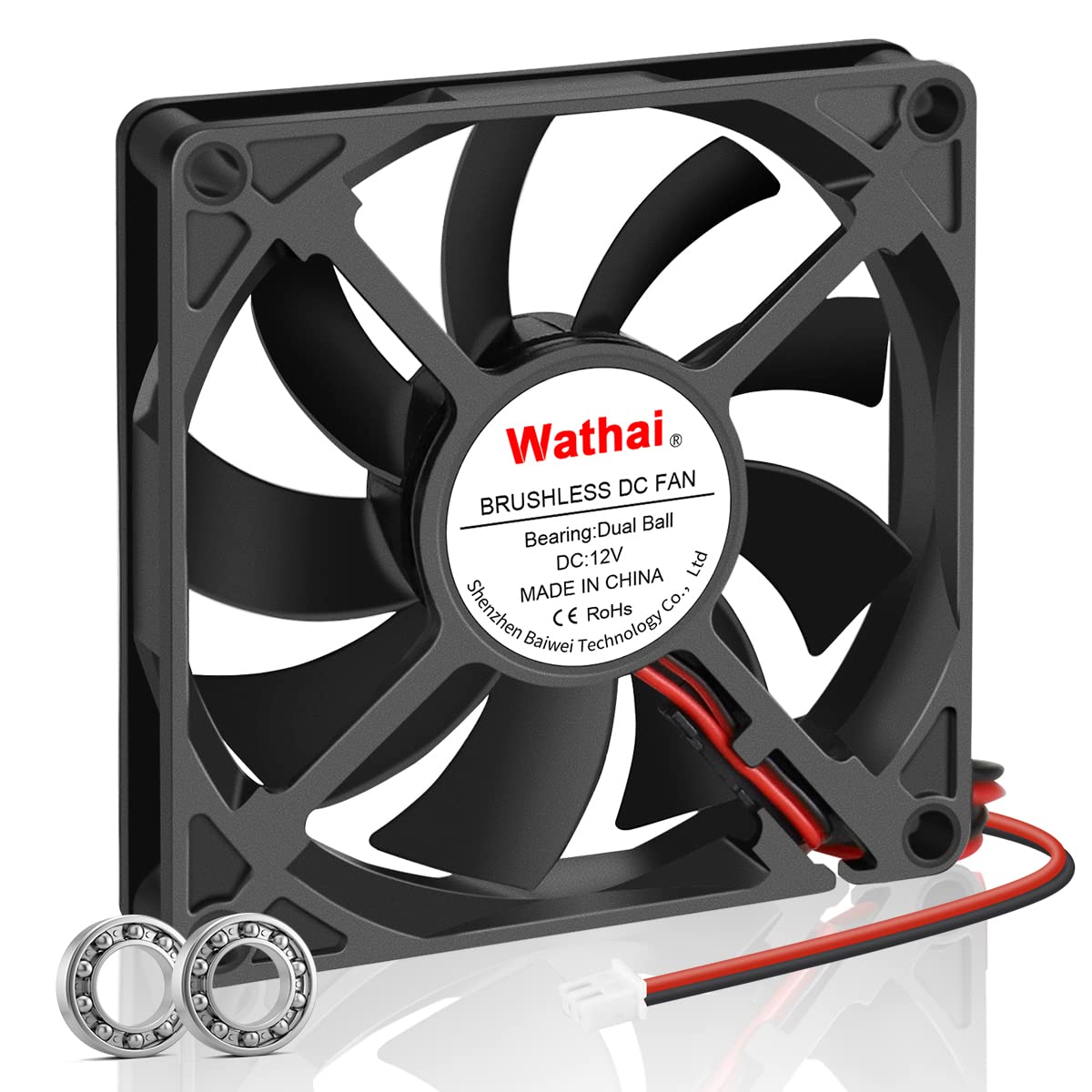 Wathai Ventilador Coolng de 3.150 in x 0.591 in 12 V CC 2 pines doble bola de alto rendimiento sin escobillas ventilador de caja