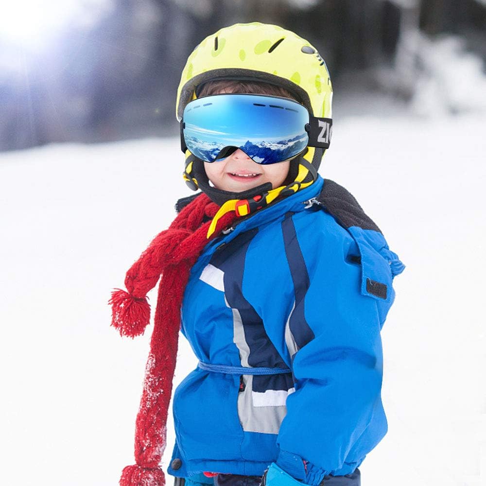 ZIONOR XMINI Gafas de esquí o snowboard para niños y niñas Gafas para la nieve con protección de rayos ultravioleta, no se empañan, con lente