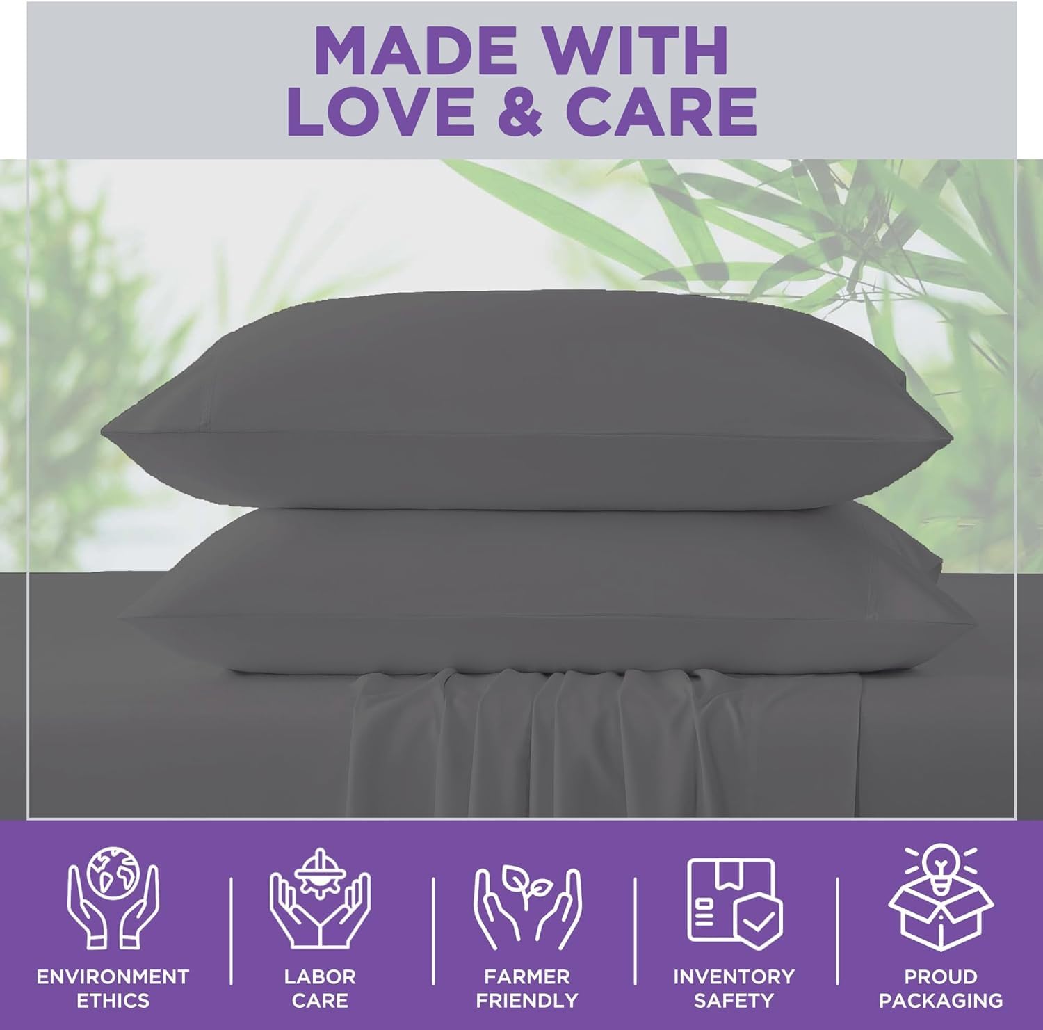 CharlottelyHues 1000 Thread Count Pillow Cases 2 Piece – 100% Egyptian Cotton Luxurious Hotel Quality Long Staple Cooling & Breathable, Soft & Silky