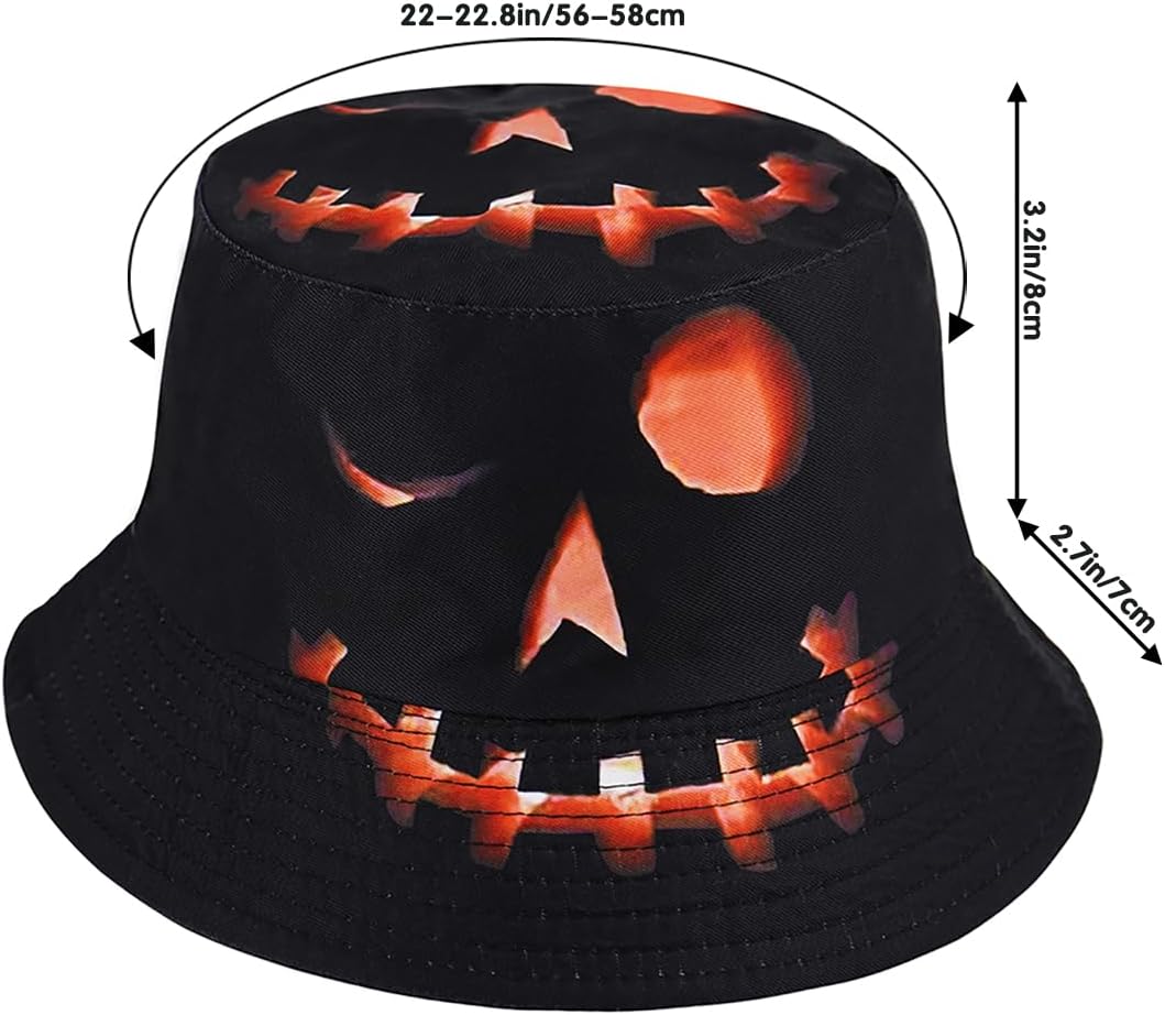 Sombrero de pescador de Halloween, sombrero de playa para el sol, divertido sombrero de pesca para mujer, reversible de doble cara