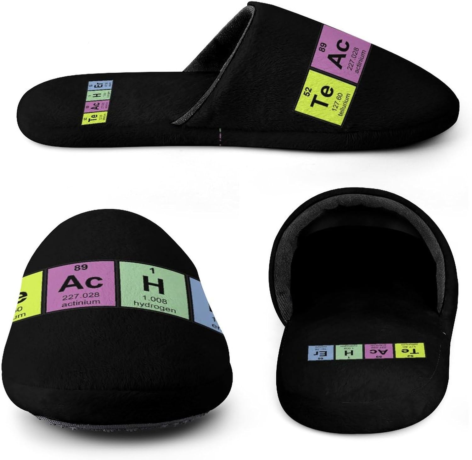 Science Teacher Chemical Elements Slippers For Women Indoor Washable Non Slip Light Soft House Cotton Shoes Bedroom