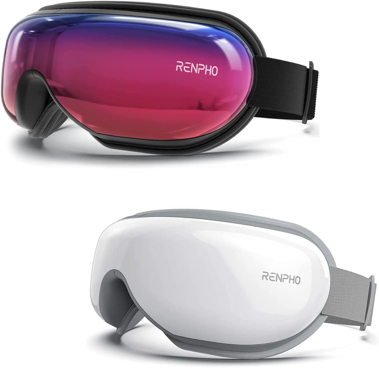 RENPHO Masajeador de ojos con calor blanco y morado degradado