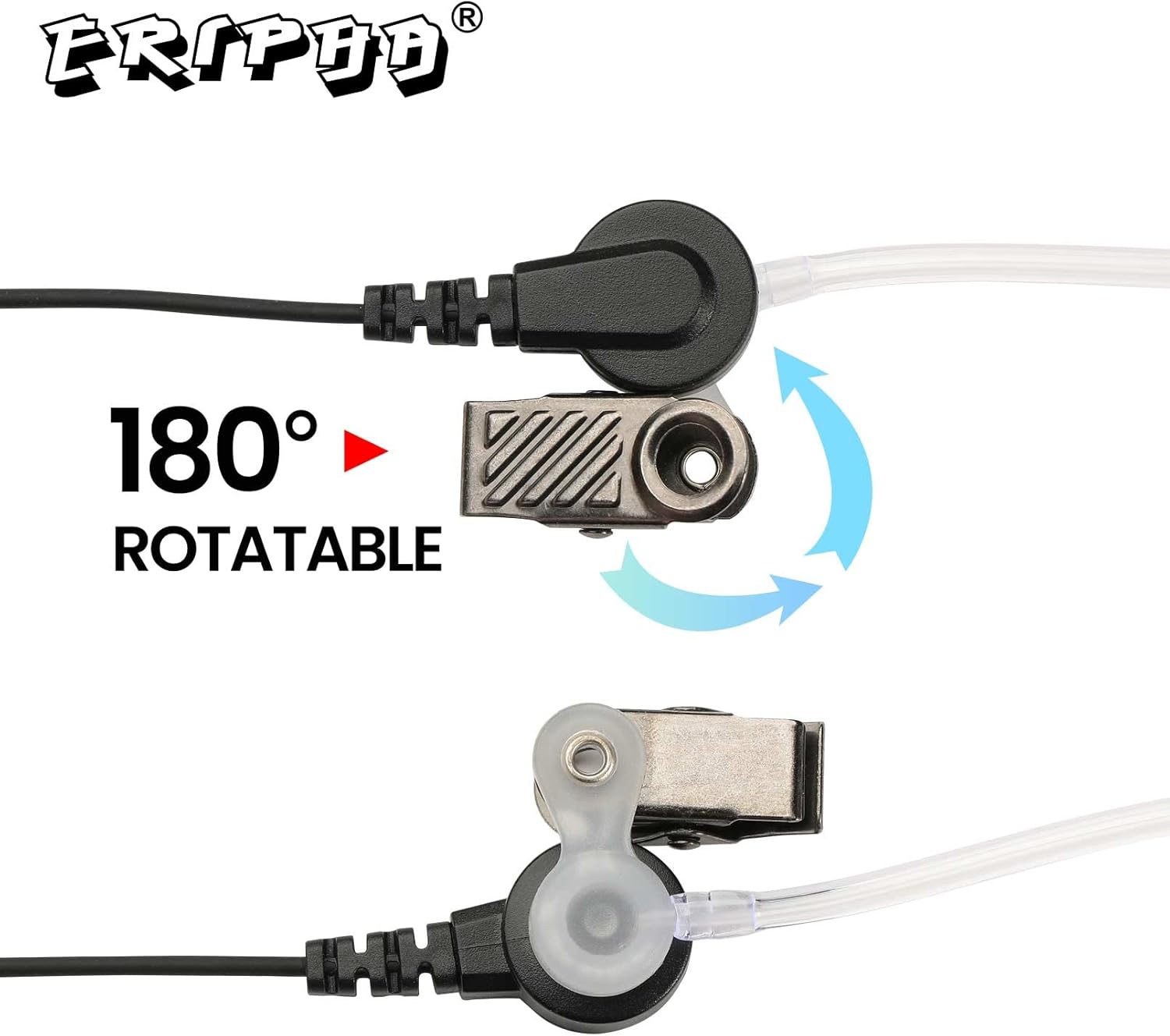 ERIPHA Auricular Walkie Talkie de 2 pines con micrófono PTT y tubo acústico de aire compatible con Motorola BPR40 CLS 1110 1410 VL50 RDM2070D