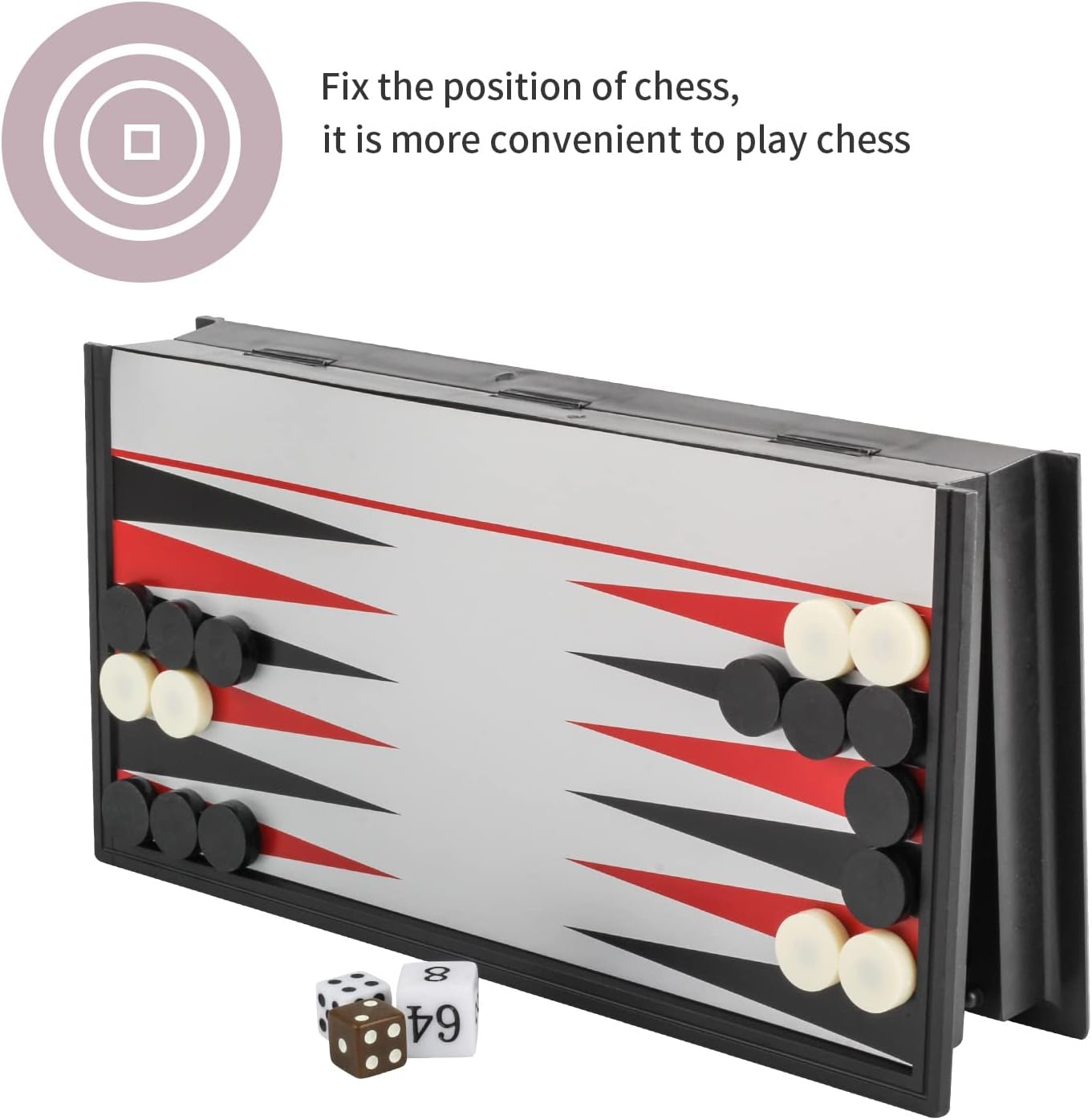 Andux Juego de mesa portátil de backgammon magnético plegable CXSLQ-01 (M)