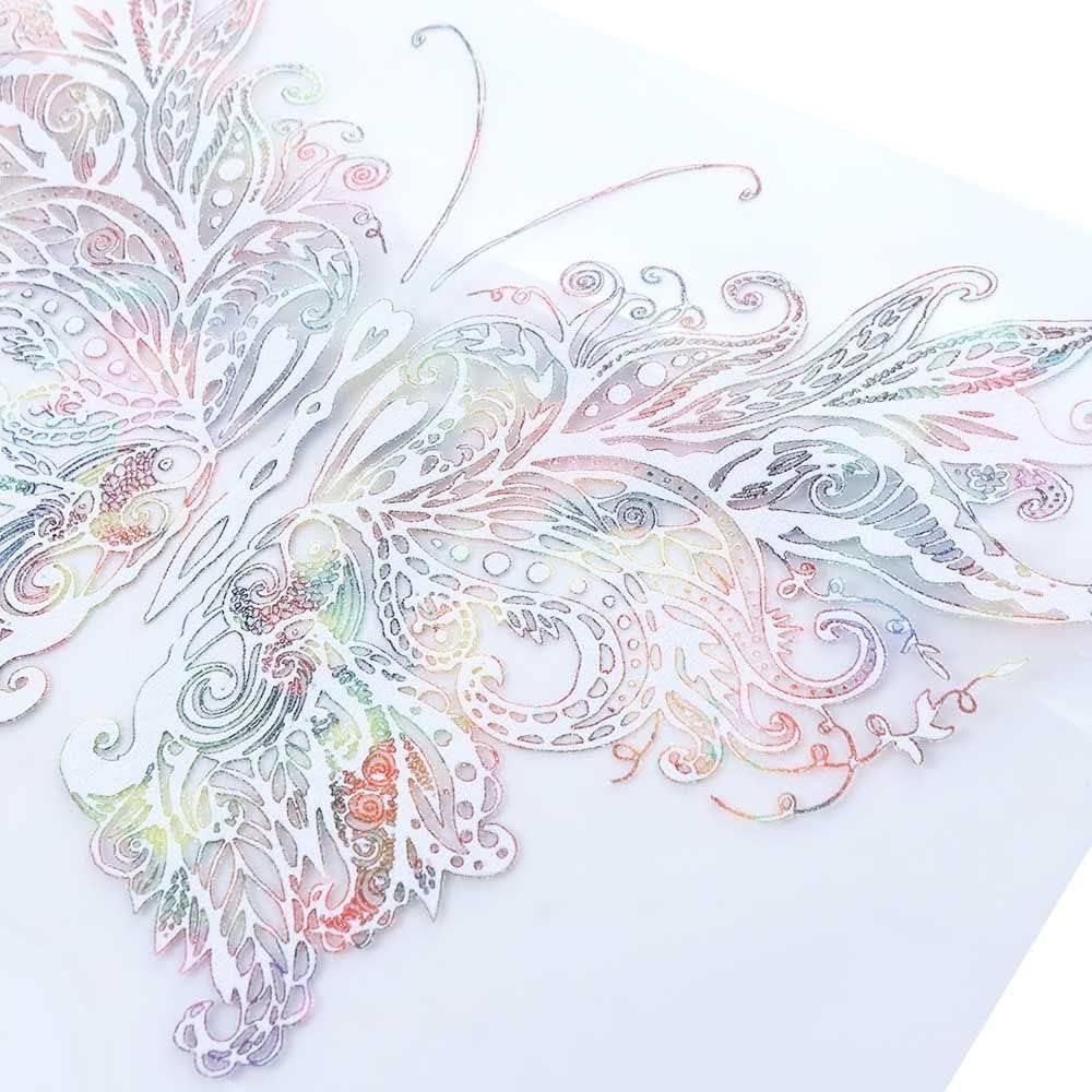 1 unid grande mariposa colorida para planchar pegatinas, parches de transferencia de calor de animales, calcomanías de papel de transferencia de
