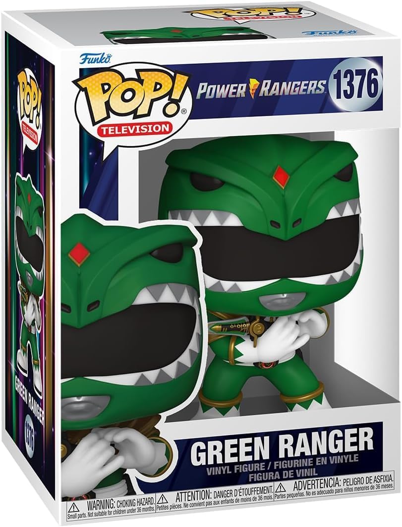 POP TV Mighty Morphin Power Rangers 30 Aniversario – Figura de vinilo Green Ranger Funko (con funda protectora de caja compatible), multicolor, 3.75