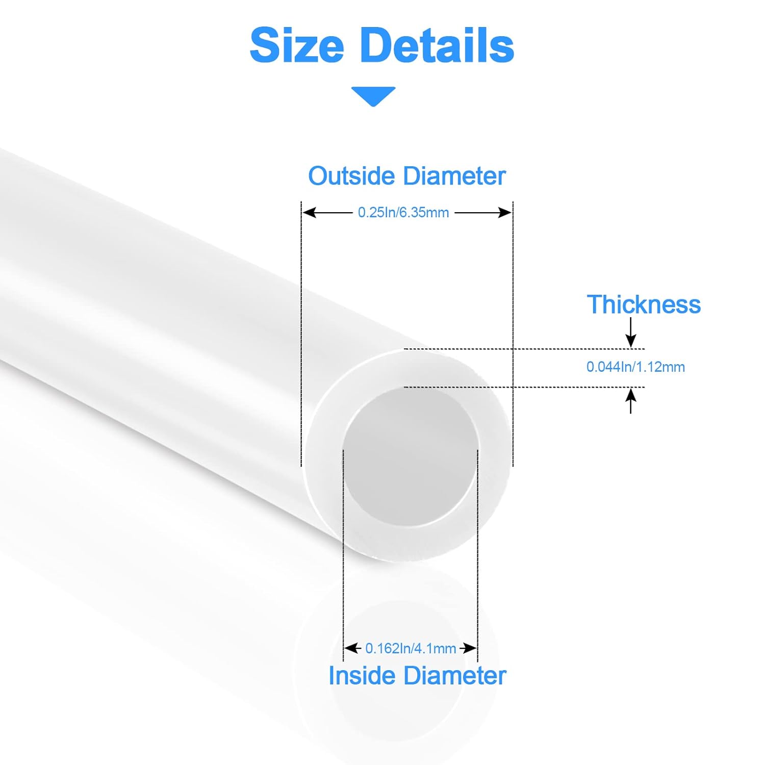 Grifo de agua de ósmosis inversaRO + tubo de agua O.D.RO de 30 pies y 14 pulgadas, grifo de agua potable sin plomo con manguera de plástico flexible