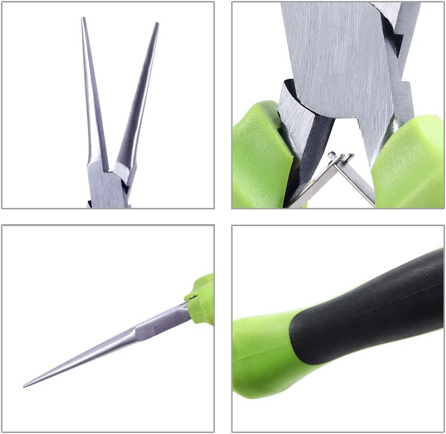 SPEEDWOX Mini alicates de punta de aguja de 6 pulgadas para hacer joyas, mandíbulas suaves, alicates finos extra largos, herramienta profesional,