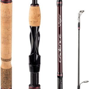 Cadence Vigor Spinning Rod, 30-Ton Carbon Blank, Fuji Reel Seat, Durable Stainless-Steel Guides, 2-Piece Rod with Convenience & Performance, Cadence Vigor Spinning Rod, 30-Ton Carbon Blank, Fuji Reel Seat, Durable Stainless-Steel Guides, 2-Piece Rod with Convenience & Performance,