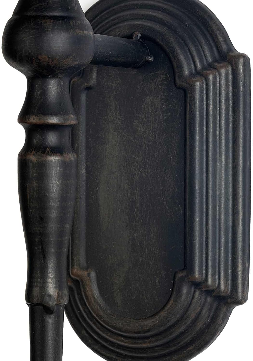Candelabro de pared (juego de 2) portavelas de metal para colgar en la pared, diseño de corona negra y cetro, portavelas de pared para sala de