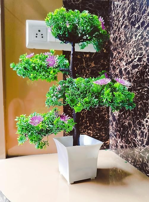 Árbol bonsái artificial, planta bonsái artificial para decoración del hogar, plantas de interior, árbol de gran tamaño con flores