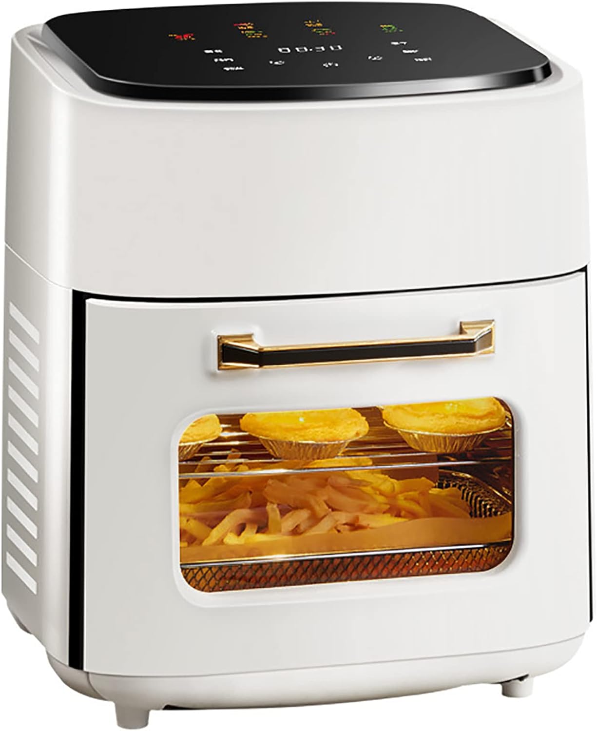 Horno freidora de aire digital 5 en 1 con circulación de aire rápida, pantalla LED sin aceite, cesta antiadherente con temporizador de 60 minutos y